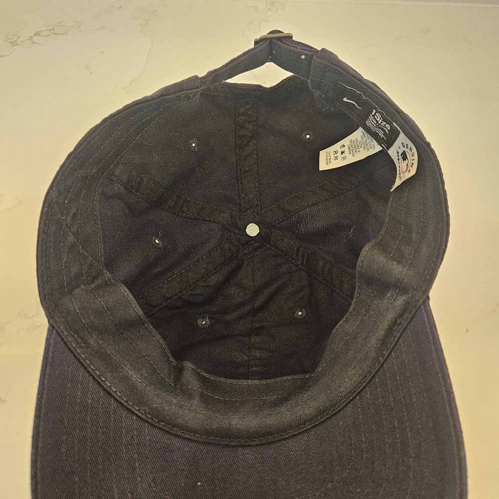 Nike Atlanta Braves Tomahawk Dark Blue Cap Hat One Size Adjustable Nike Swoosh - Picture 4 of 7